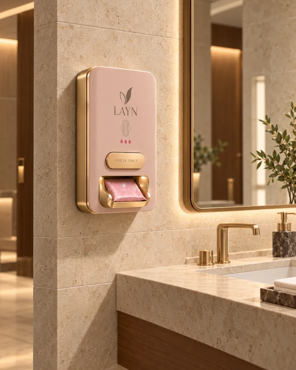 LAYN BOX in Blush on a cream stone wall